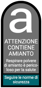 Etichetta di avvertimento: attenzione contiene Amianto